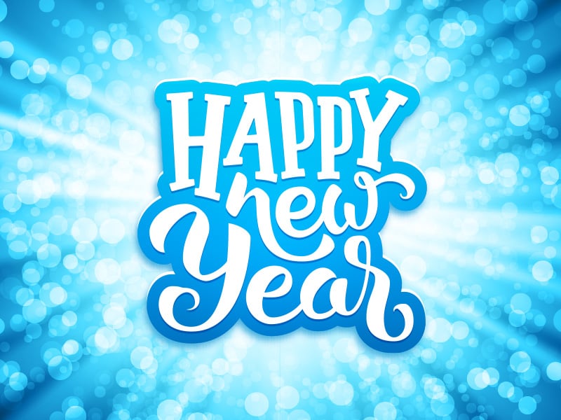 happy new year lettering background