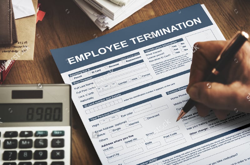 employee termination form contract concept