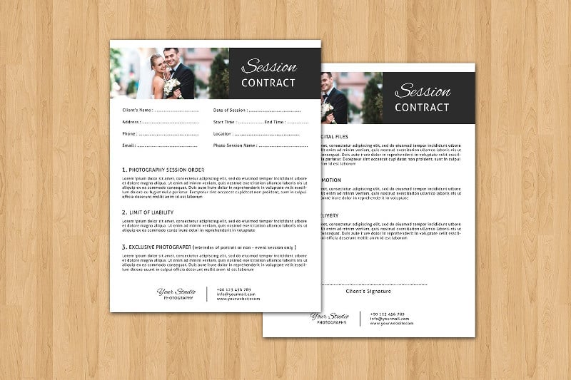 session contract form template