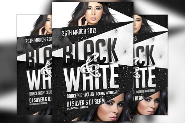 black and white party poster