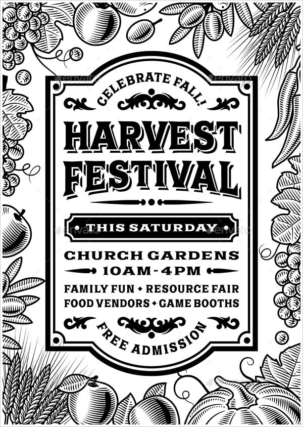 vintage harvest festival poster