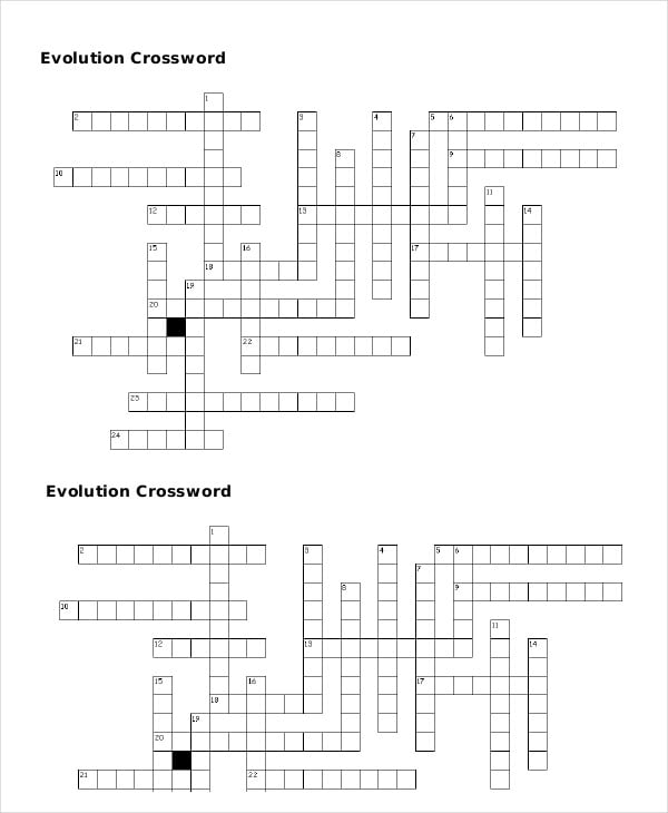 evolution crossword puzzle