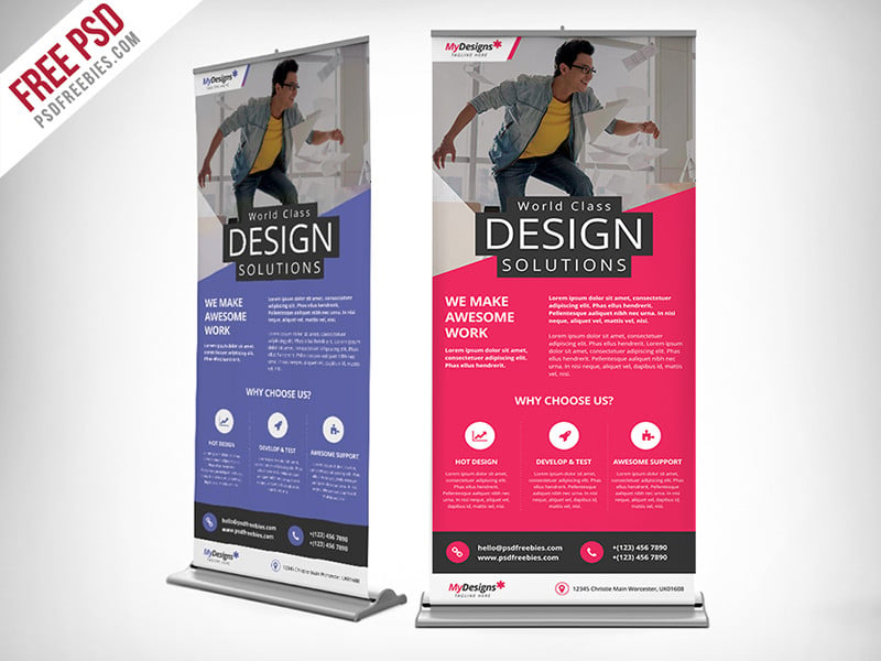corporate outdoor roll up banner free psd