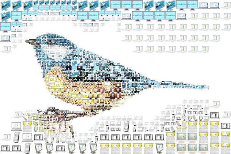 mosaic art of twitter logo2