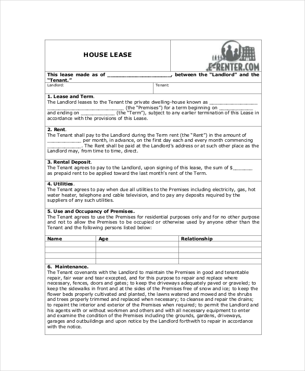 House Lease Agreement - 16+ Free Download Documents in PDF, Word ...