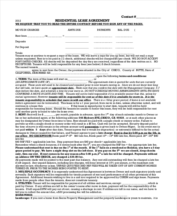 year agreement letter 1 House Lease in Download 16 Documents Agreement PDF   Free