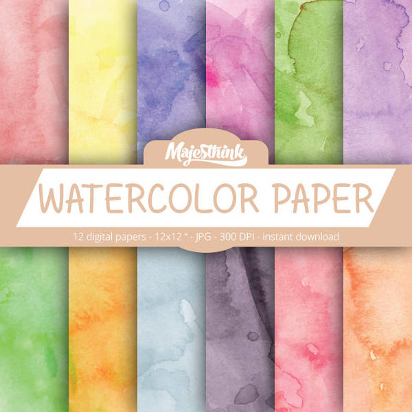 Watercolor Papers, Digital Papers Watercolor Background Textures