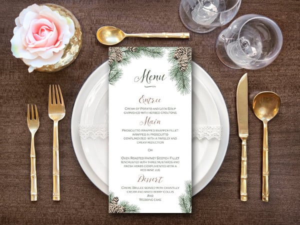 custom wedding menu card