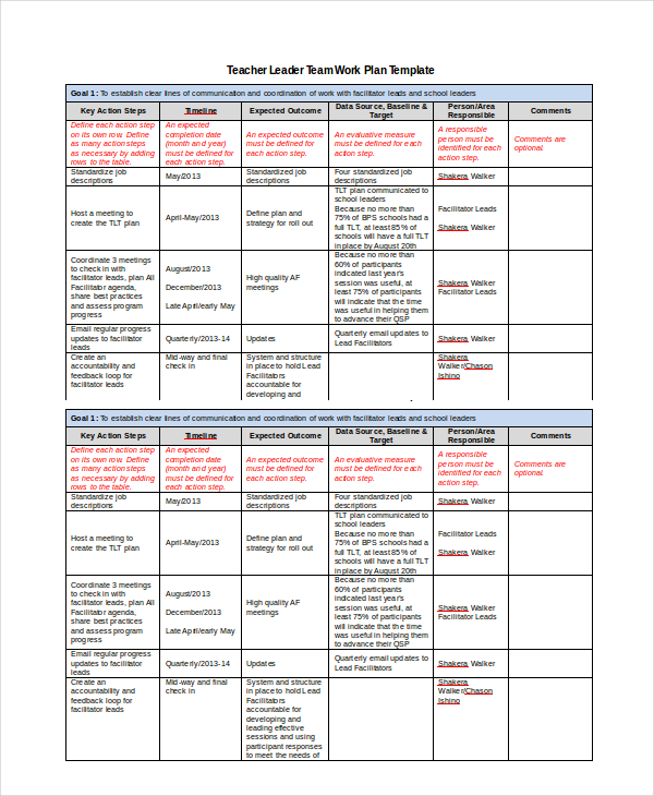 sample project work plan in word