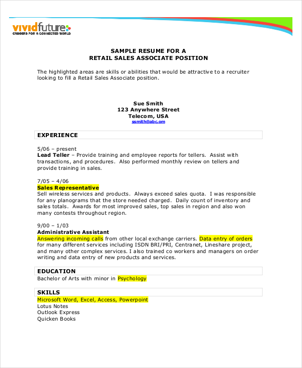 Sales Resume Example 7 Free Word Pdf Documents Downlaod Free Premium Templates