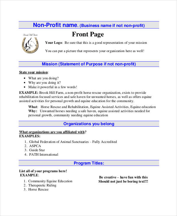 Non Profit Animal Rescue Business Plan Template Best Template Ideas