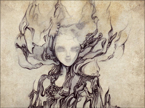 ashed and smoke drawing