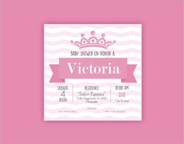 free princess baby shower invitation
