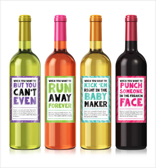 cheer up wine label set