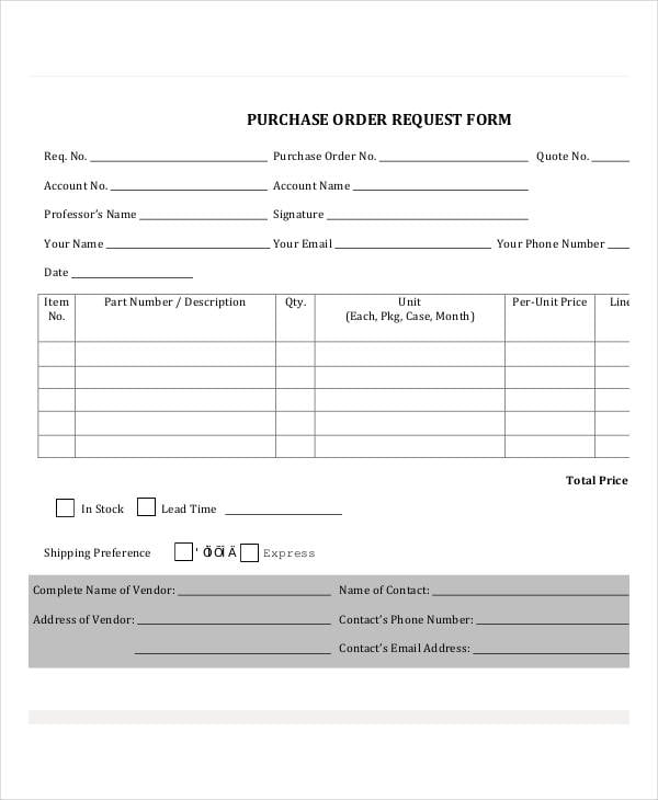Purchase Order Form - 15+ Free Word, PDF Documents Download | Free