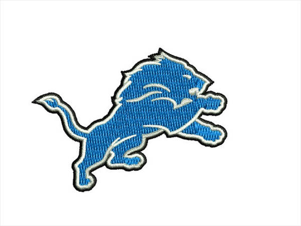 detroit lions embroidery design logo