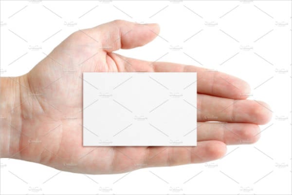 blank business card in hand