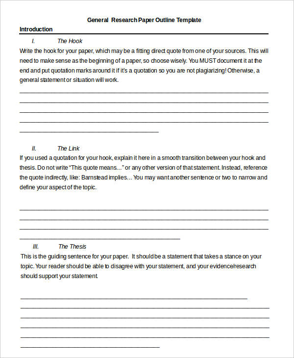 research paper outline printable