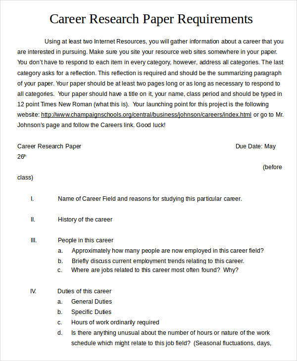 Printable Research Paper Outline Template - 8+ Free Word, PDF Documents Download | Free ...