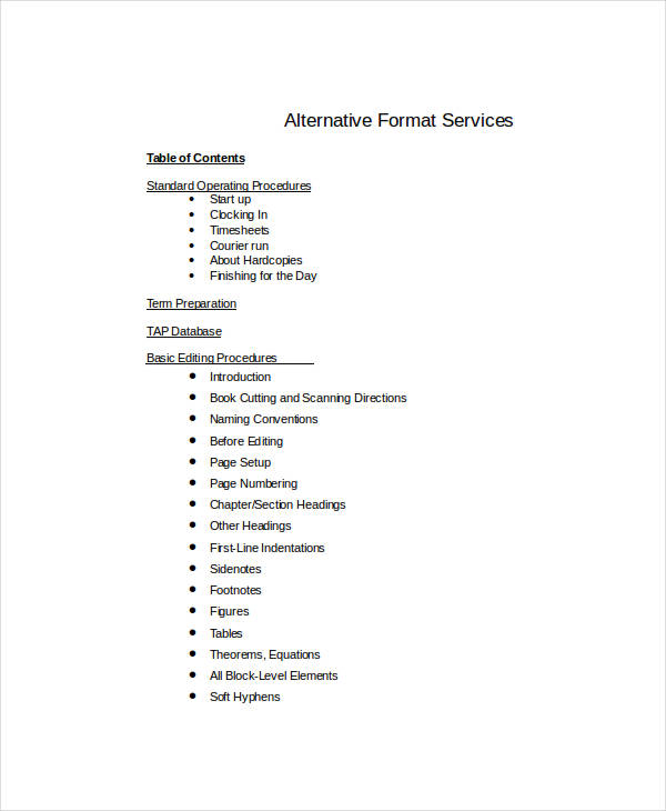 Microsoft Word Report Template With Table Of Contents PDF Template