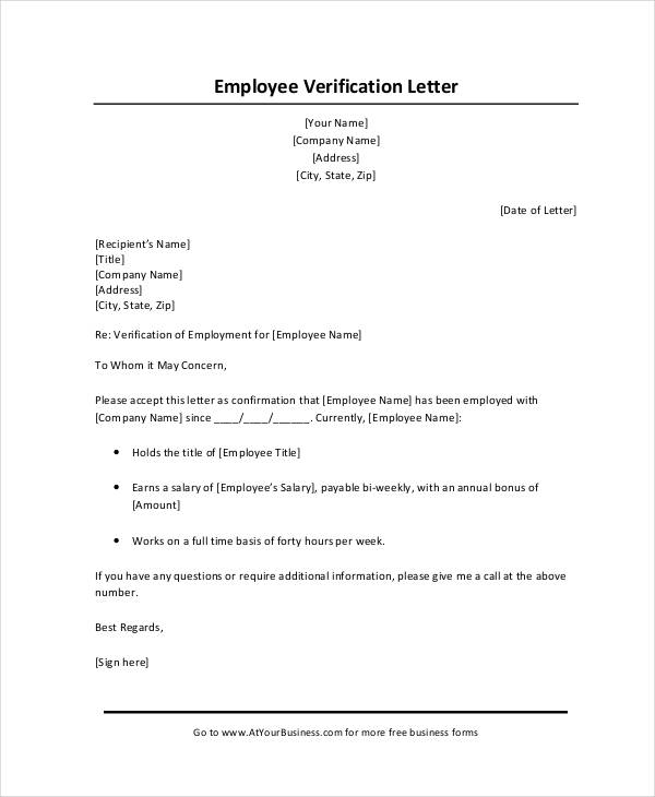 Income Verification Letter - 7+ Free Word, PDF Documents Download