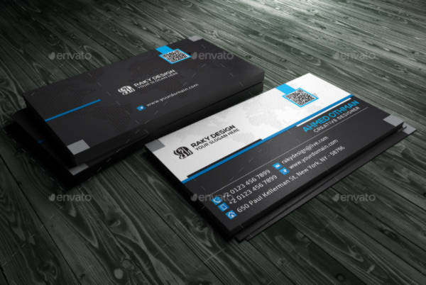 abstract black business card