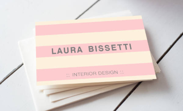 professional pink striped business card