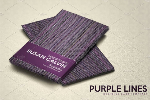 minimalist purple lines business card
