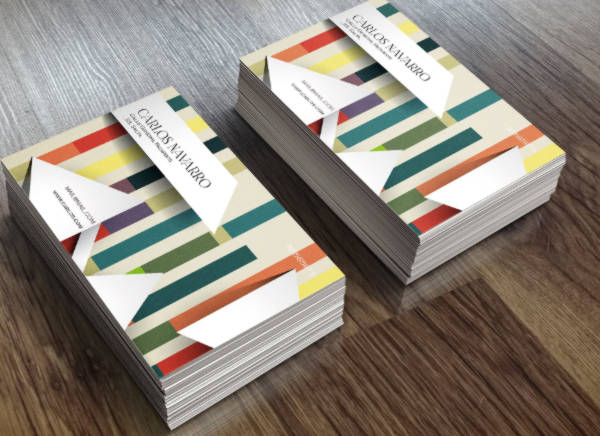 3d business card color stripes
