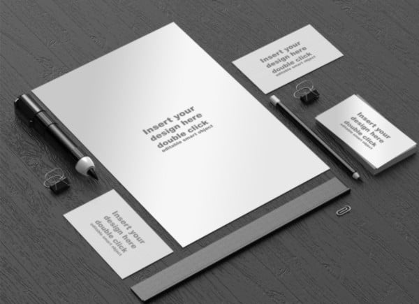 black and white office mockup