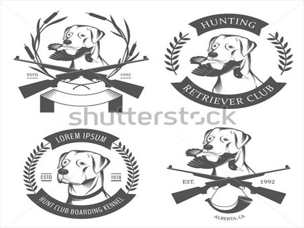 set of hunting retriever logos
