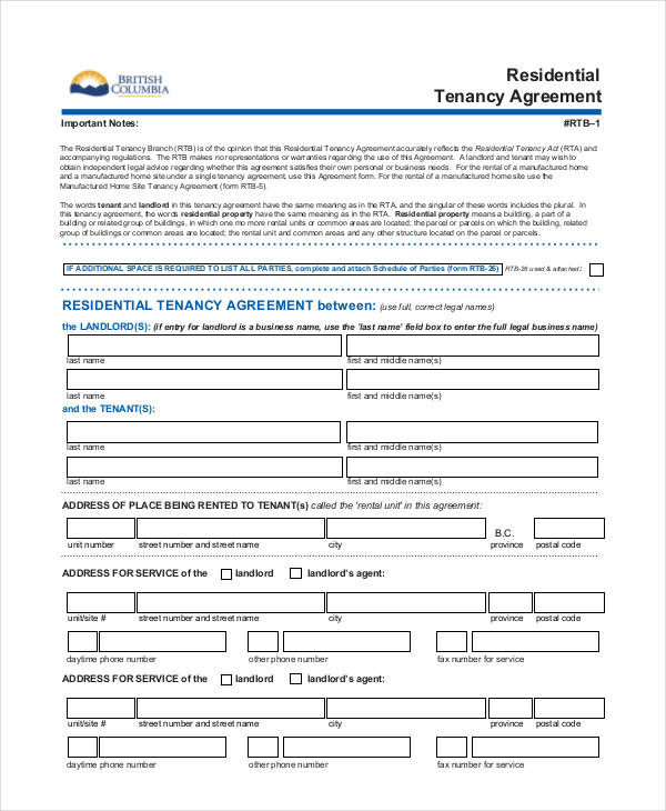 room for rent lease agreement form