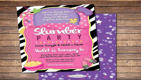 slumber party invitations wording