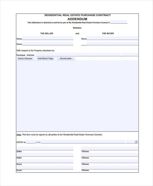 Real Estate Form 15 Free Sample Example Format