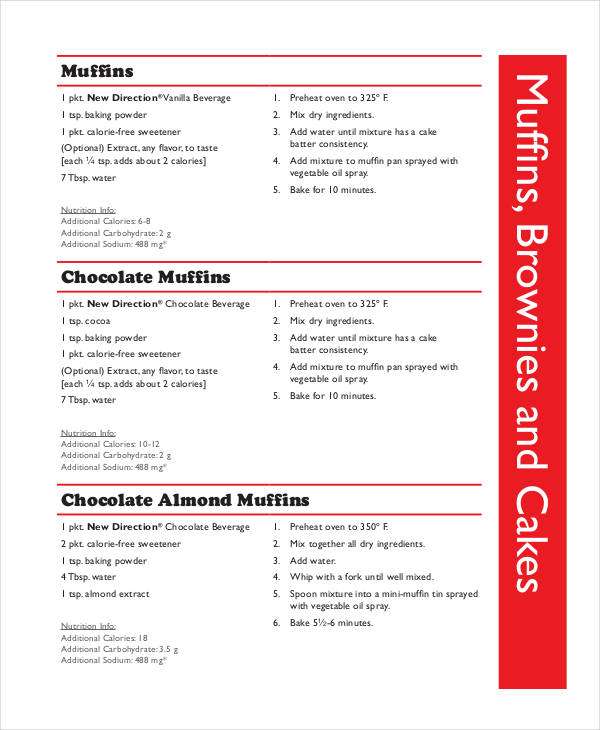 printable recipe book template