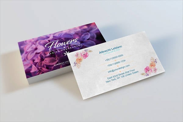 floral business card mockup