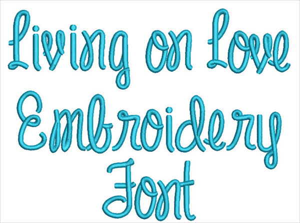 living on love embroidery font