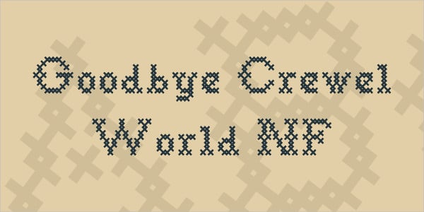 goodbye crewel world nf font