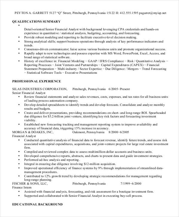 17+ Finance Resume Templates - PDF, DOC