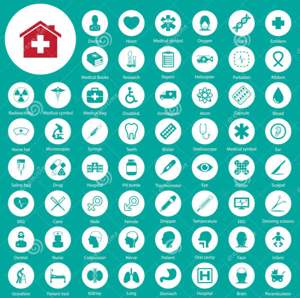 vector medical icons set