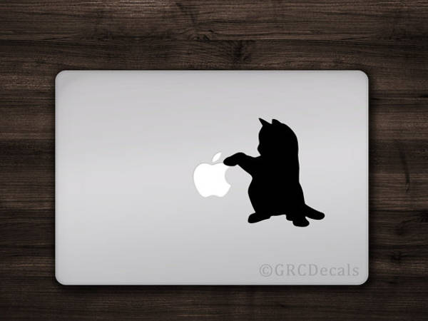 cat pawing apple logo