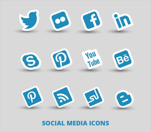 blue social media icons