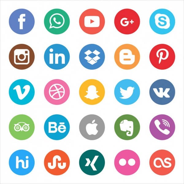 colors social media buttons