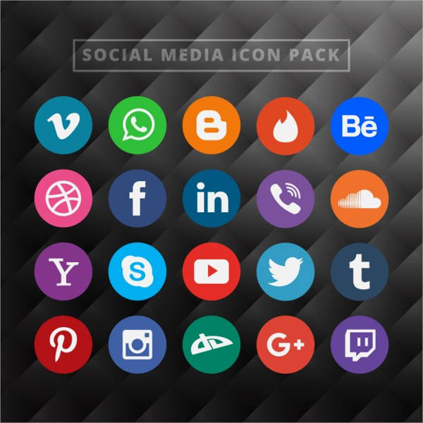 social media icon pack free vector