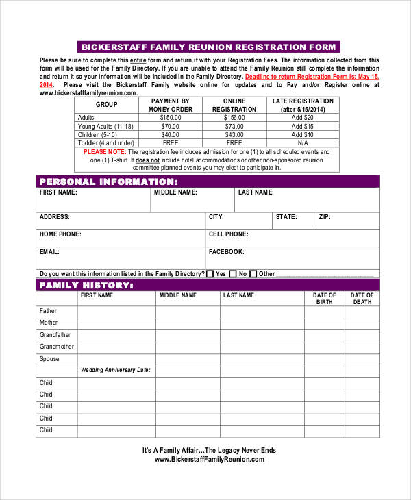 Registration Form Template - 15+ PDF, Word Documents Download
