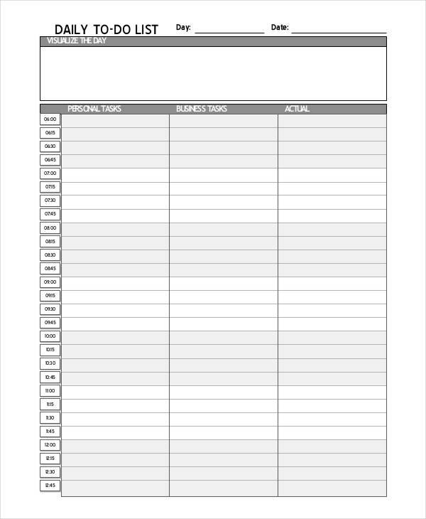 Daily To-Do List Template - 7+ Free PDF Documents Download