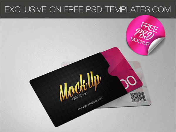 free gift card mock up in psd