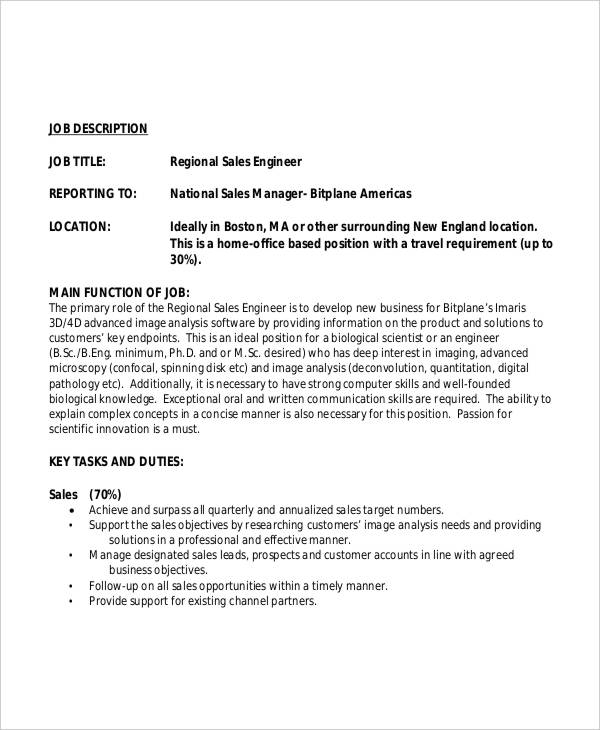 10+ Sales Engineer Job Description Templates PDF, DOC