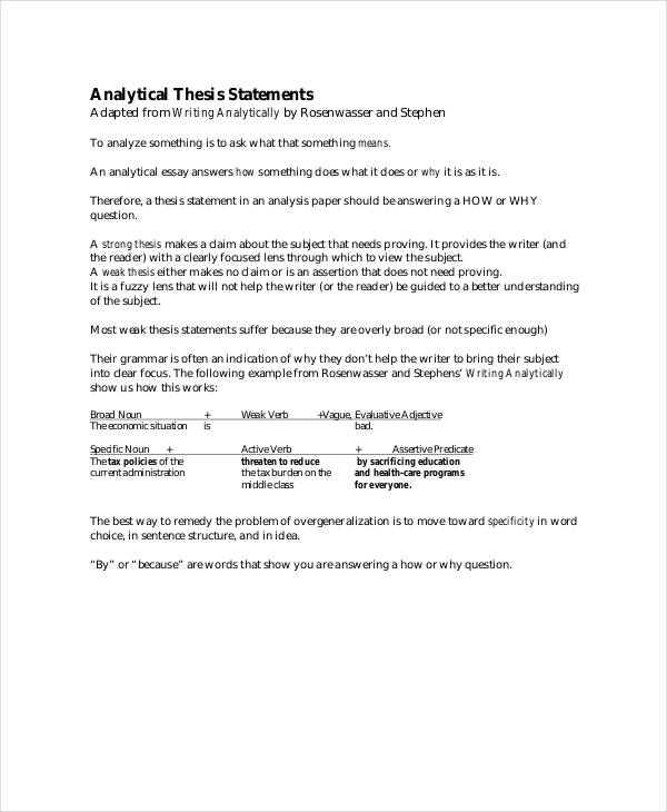 Thesis Statement Template - 9+ Free PDF, Word Documents 