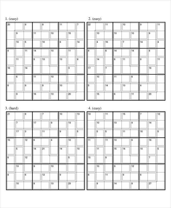 Printable Sudoku Puzzle - 7+ Free PDF Documents Download | Free